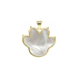 Approx 21.5x23.5mm Gold Plated Footprint Animal White Shell Pendant Charms For Women Special Gift Jewelry