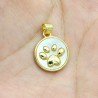 Approx 15x21.9mm Pendant Gold Plated Animal Puppy Round Footprint Coin Shape Charms Jewelry Special Gift For Women
