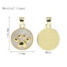 Approx 15x21.9mm Pendant Gold Plated Animal Puppy Round Footprint Coin Shape Charms Jewelry Special Gift For Women