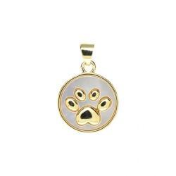 Approx 15x21.9mm Pendant Gold Plated Animal Puppy Round Footprint Coin Shape Charms Jewelry Special Gift For Women