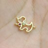 Approx 16.6x10.6mm Cubic Zirconia Invisible Setting Gold Plated Puppy Animal Connector For Women Jewelry Special Gift
