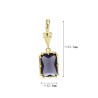  Square Geometric Rectangle Jewelry Gold Plated Copper Cubic Zirconia Metal Pendant