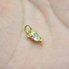 Approx 6.6x16.5mm Gold Plated Pendant Invisible Setting Cubic Zirconia Charms Jewelry For Women Special Gift