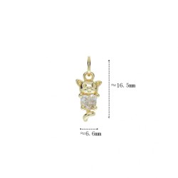 Approx 6.6x16.5mm Gold Plated Pendant Invisible Setting Cubic Zirconia Charms Jewelry For Women Special Gift
