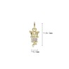 Approx 6.6x16.5mm Gold Plated Pendant Invisible Setting Cubic Zirconia Charms Jewelry For Women Special Gift