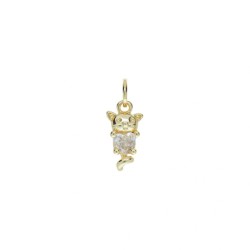 Approx 6.6x16.5mm Gold Plated Pendant Invisible Setting Cubic Zirconia Charms Jewelry For Women Special Gift