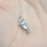 Approx 6.6x16.7mm Cubic Zirconia Pendant Silver Plated Invisible Setting Charms Jewelry For Women Special Gift