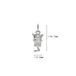 Approx 6.6x16.7mm Cubic Zirconia Pendant Silver Plated Invisible Setting Charms Jewelry For Women Special Gift