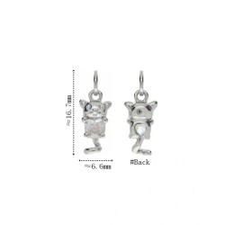 Approx 6.6x16.7mm Cubic Zirconia Pendant Silver Plated Invisible Setting Charms Jewelry For Women Special Gift