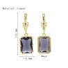  Square Geometric Rectangle Jewelry Gold Plated Copper Cubic Zirconia Metal Pendant
