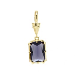  Square Geometric Rectangle Jewelry Gold Plated Copper Cubic Zirconia Metal Pendant