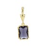  Square Geometric Rectangle Jewelry Gold Plated Copper Cubic Zirconia Metal Pendant