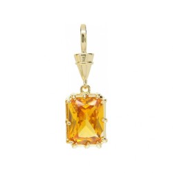  Square Geometric Rectangle Jewelry Gold Plated Copper Cubic Zirconia Metal Pendant