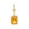  Square Geometric Rectangle Jewelry Gold Plated Copper Cubic Zirconia Metal Pendant