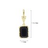  Square Geometric Rectangle Jewelry Gold Plated Black Copper Cubic Zirconia Metal Pendant