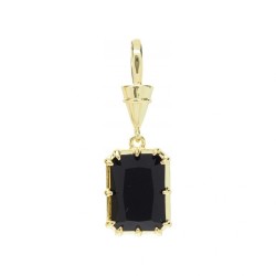  Square Geometric Rectangle Jewelry Gold Plated Black Copper Cubic Zirconia Metal Pendant