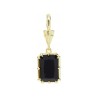  Square Geometric Rectangle Jewelry Gold Plated Black Copper Cubic Zirconia Metal Pendant