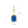  Square Geometric Rectangle Jewelry Gold Plated Blue Copper Cubic Zirconia Metal Pendant