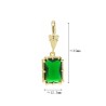  Square Geometric Rectangle Jewelry Gold Plated Green Copper Cubic Zirconia Metal Pendant
