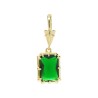  Square Geometric Rectangle Jewelry Gold Plated Green Copper Cubic Zirconia Metal Pendant