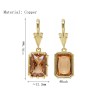  Square Geometric Rectangle Jewelry Gold Plated Copper Cubic Zirconia Metal Pendant